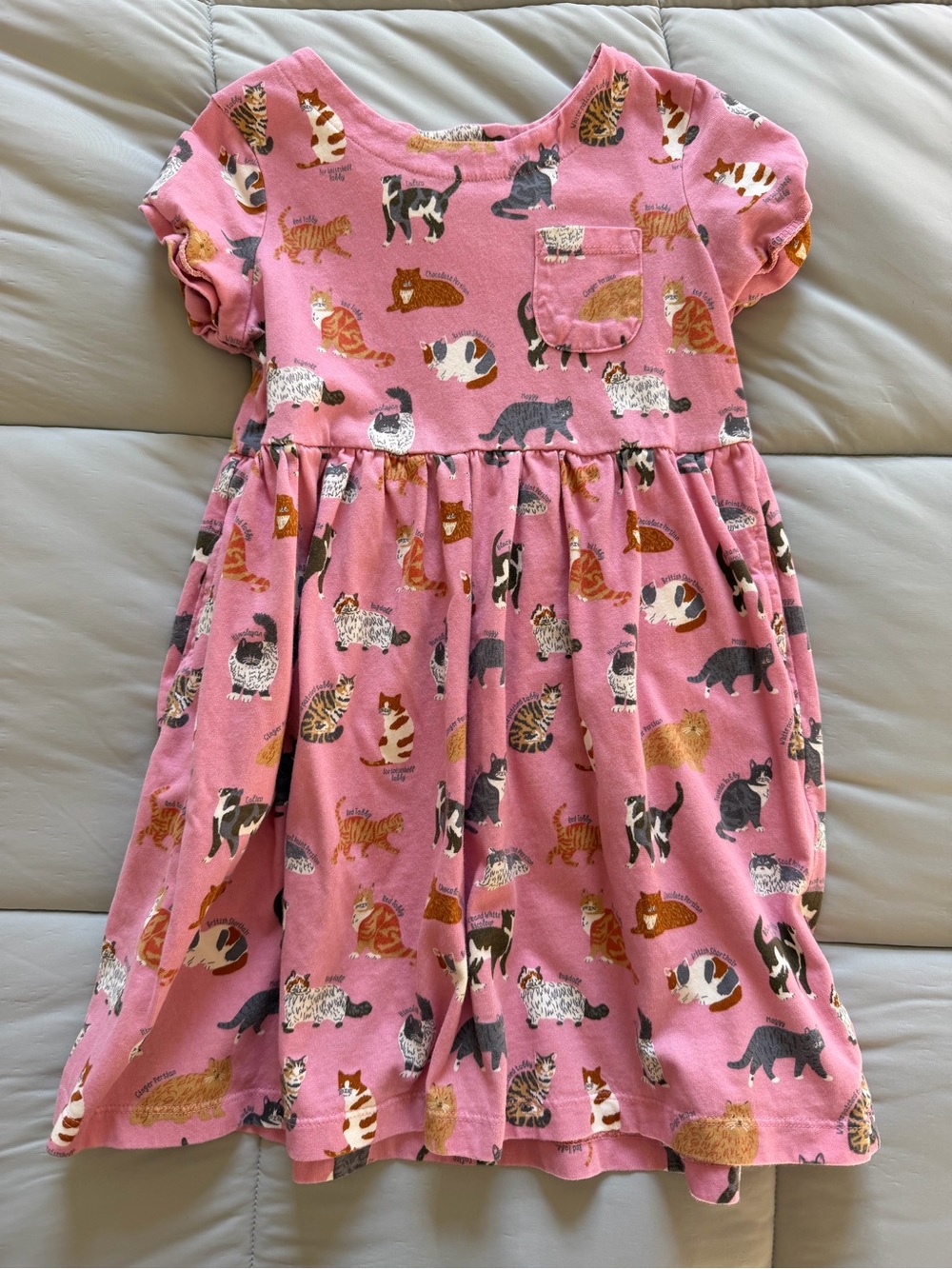 Mini Boden Pink Cat Print Dress